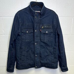 NWOT Levi's Blue Denim Jacket with Stand-Up Collar